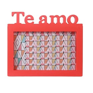 PORTA RETRATO  DE PLÁSTICO COM FRASE TE AMO 15X20 CM -CT1476-VM