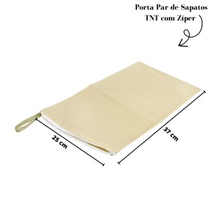 PORTA PAR DE SAPATOS TNT COM ZIPER 25X37CM - 6241-BG