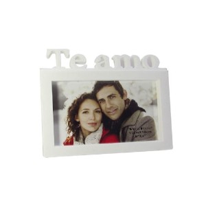 PORTA RETRATO  DE PLÁSTICO COM FRASE TE AMO 15X20 CM -CT1476-BR