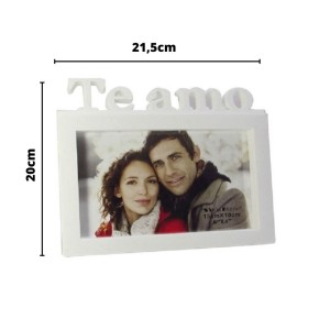 PORTA RETRATO  DE PLÁSTICO COM FRASE TE AMO 15X20 CM -CT1476-BR