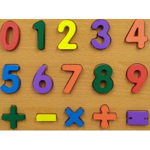BRINQUEDO DIDÁTICO DE MADEIRA NUMERICOS COM PEÇAS COLORIDAS - DMT5730