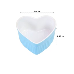 TIGELA DE CERÂMICA FORMATO CORAÇÃO 100ML - 2111510-AZCL