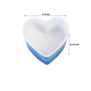 TIGELA DE CERÂMICA FORMATO CORAÇÃO 100ML - 2111510-AZMA