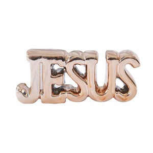 ENFEITE DECORATIVO DE CERÂMICA COM A FRASE JESUS 17X4X7CM - HD80717-GR