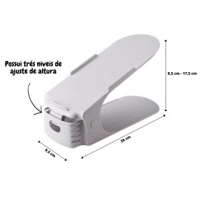 ORGANIZADOR DE SAPATO ALTURA REGULÁVEL DE PLASTICO 25X10CM - ORG16-CZ
