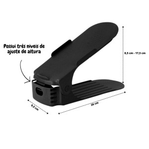 ORGANIZADOR DE SAPATO ALTURA REGULÁVEL DE PLASTICO 25X10CM - ORG16-PT