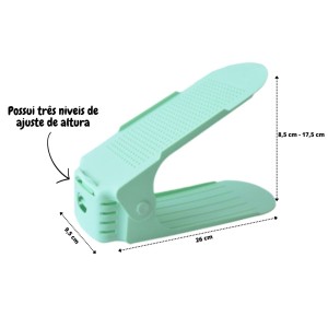 ORGANIZADOR DE SAPATO ALTURA REGULÁVEL DE PLASTICO 25X10CM - ORG16-VD