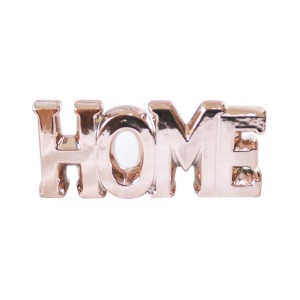 ENFEITE DECORATIVO DE CERÂMICA COM A FRASE HOME 13.5X2X6CM - HD52950-GR