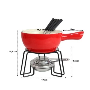 JOGO DE FONDUE DE CERÂMICA COM 8 PEÇAS 700ML - CA12362-VM