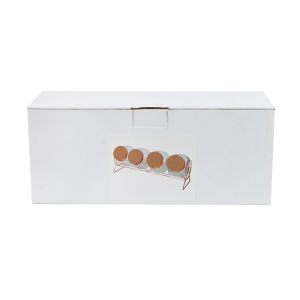 PORTA CONDIMENTO DE VIDRO COM 4 PÇS E SUPORTE ARAMADO - SXJC5116