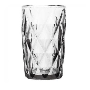 JOGO COM 6 COPOS EM VIDRO DESIGN EM ALTO RELEVO 350ML - BF3772