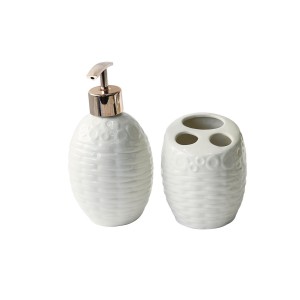 JOGO DE BANHEIRO DE PORCELANA COM 02 PEÇAS COM 400 ML - BRHW10407