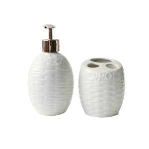 JOGO DE BANHEIRO DE PORCELANA COM 02 PEÇAS COM 400 ML - BRHW10407