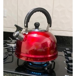 CHALEIRA INOX COLOR COM ALÇA E BICO COM APITO 2 LITROS - 3889-VN