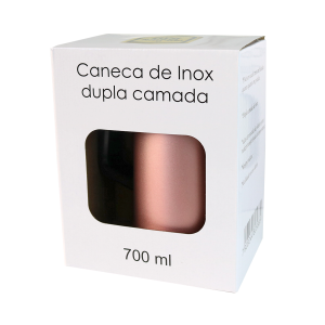 CANECA TÉRMICA AÇO INOXIDÁVEL SEM TAMPA 700ML - GDR0588-GR