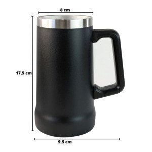 CANECA TÉRMICA AÇO INOXIDÁVEL SEM TAMPA 700ML - GDR0588-PT