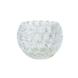 CASTIÇAL DE VIDRO COM RELEVO 9CM - GDR0225