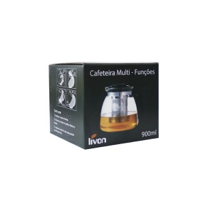 CHALEIRA EM VIDRO COM FILTRO INFUSOR 900 ML - 3575