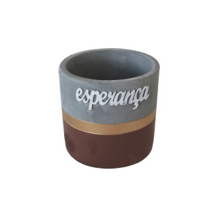 VASO DE CIMENTO COM FRASE ESPERANÇA 10X9CM - GDR0553-D