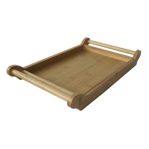 BANDEJA DE BAMBU RETANGULAR COM ALÇA 38X23CM - CZ19478