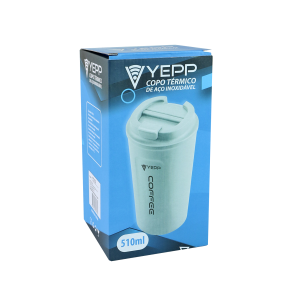 COPO ISOTÉRMICO DE AÇO INOX COM TAMPA PLÁSTICA 510ML  YT2153-CZ