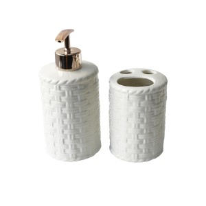 JOGO DE BANHEIRO DE PORCELANA COM 02 PEÇAS COM 390 ML - BRHW10413