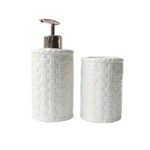 JOGO DE BANHEIRO DE PORCELANA COM 02 PEÇAS COM 390 ML - BRHW10413