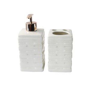 JOGO DE BANHEIRO DE PORCELANA COM 02 PEÇAS COM 420 ML - BRHW10416