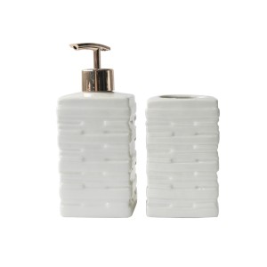 JOGO DE BANHEIRO DE PORCELANA COM 02 PEÇAS COM 420 ML - BRHW10416