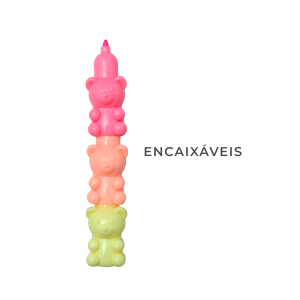 CANETA MARCA DE TEXTO EMPILHAVEIS URSINHO 5 CORES - 9902