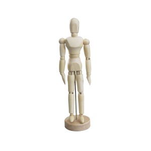 BONECO DECORATIVO ARTICULADO MANEQUIM DE MADEIRA 20CM - 4348