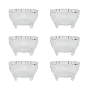 JOGO BOWL DE VIDRO PARA SOBREMESA COM PÉ 6 PÇS 245ML - BM7275