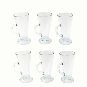 JOGO DE TAÇA XICARA DE VIDRO PARA CAPPUCCINO COM 06 PEÇAS  200 ML - BM9103-A