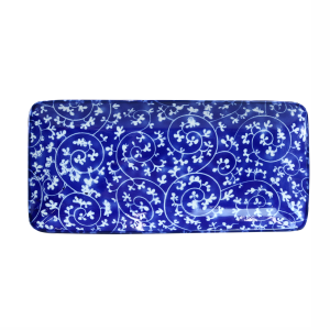 TRAVESSA RETANGULAR DE CERÂMICA ESTAMPADA 25X11,5X2CM - ZY033-E