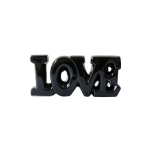 ENFEITE DECORATIVO DE CERÂMICA COM A FRASE LOVE 16.5X7CM - HD80718-PT