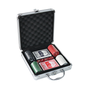 JOGO DE FICHAS PARA POKER NUMERADA NA MALETA 100 FICHAS - IM42059-B