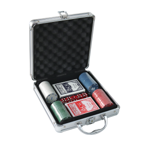 JOGO DE FICHAS PARA POKER NUMERADA NA MALETA 100 FICHAS - IM42059-E