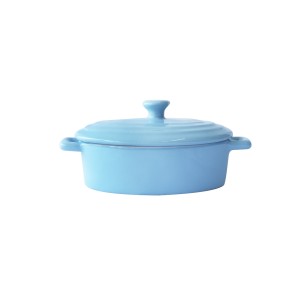 MINI PANELA OVAL DE CERÂMICA 14X8X6CM - 207153-AZ