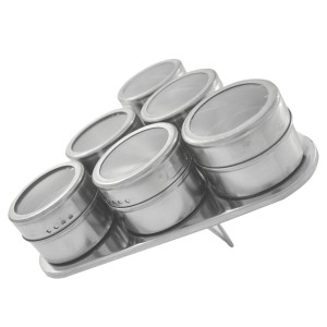 PORTA CONDIMENTO INOX 6 PORTA TEMPEROS MAGNÉTICO - CA12278