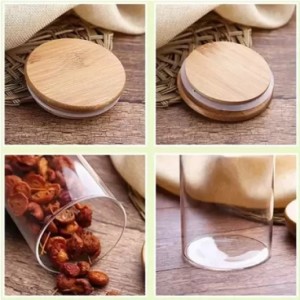 POTE HERMÉTICO DE VIDRO BOROSSILICATO E TAMPA EM BAMBU 550ML - CA16115