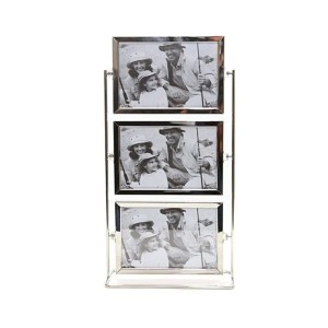 PORTA RETRATO METAL GIRATORIO TRIPLO VERTICAL 6 FOTOS 10X15CM - SXK5503