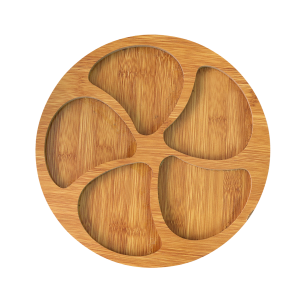 PETISQUEIRA REDONDA DE MADEIRA COM 5 DIVISÓRIAS 25CM - MG5275