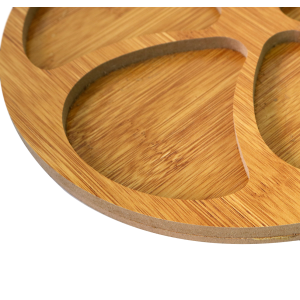 PETISQUEIRA REDONDA DE MADEIRA COM 5 DIVISÓRIAS 25CM - MG5275