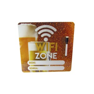 PLACA DECORATIVA QUADRO ESTAMPADA COM CANETA E APAGADOR WIFI ZONE - WF28