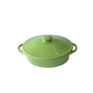 MINI PANELA OVAL DE CERÂMICA 18X12X8CM - 207155-VD