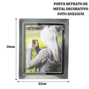 PORTA RETRATO METAL DECOR LUXO HORIZONTAL OU VERTICAL 20X25CM - YS5646
