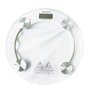 BALANÇA DIGITAL VIDRO TEMPERADO PARA BANHEIRO REDONDA CAPACIDADE 180 KG - CT1069