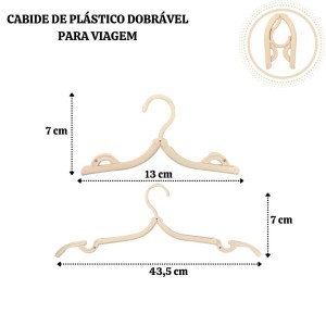 CABIDE DE PLÁSTICO DOBRÁVEL PARA VIAGEM 13X7CM - TRC0073-SAL