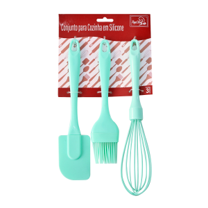 KIT PARA COZINHA EM SILICONE 3 PEÇAS - TRC8793-TI