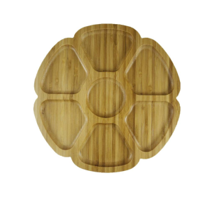 PETISQUEIRA DE BAMBU COM 06 DIVISÓRIAS E UMA CENTRAL PARA MOLHOS 24CM - TRC8071
